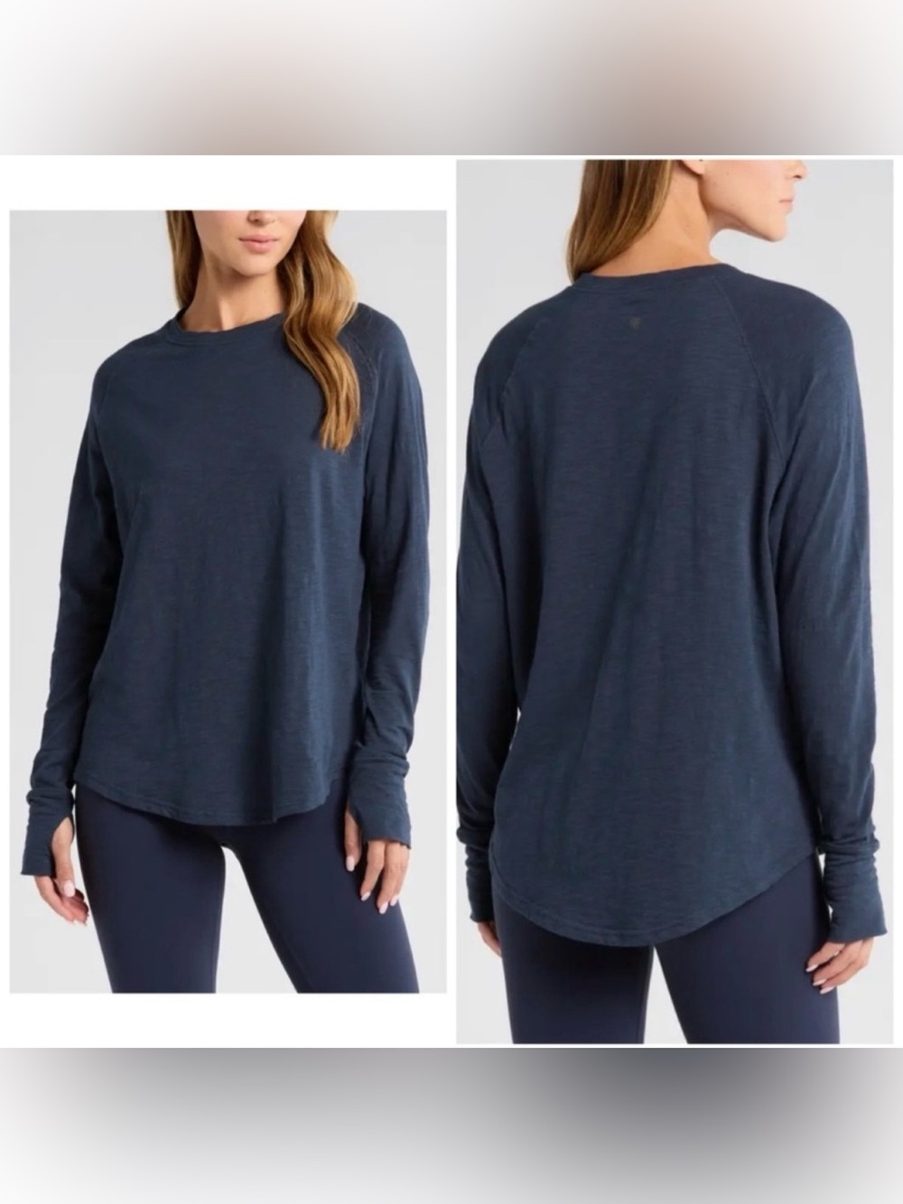 Zella Relaxed Washed 2.0 Long Sleeve In Navy Saphire